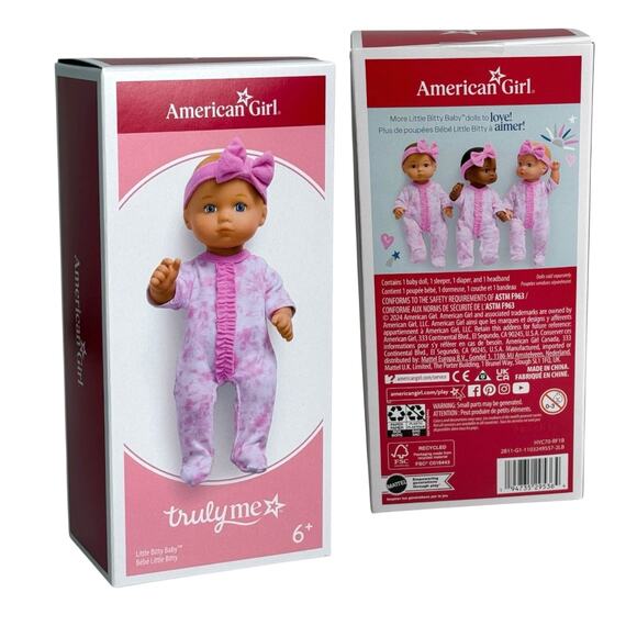 American Girl Little Bitty Baby Doll 7.75" Blonde Hair Blue Eyes Sleeper Box New - Picture 7 of 7